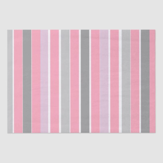 ピンクとグレーのストライプ 薄葉紙 (正面)