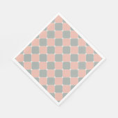 ピンクとグレーのダイヤモンドチェックパターン スタンダードランチョンナプキン (角)