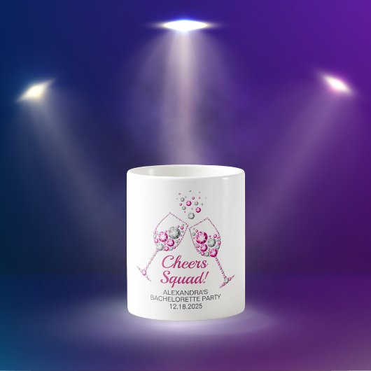 ピンクとグレーのダイヤモンド ワイン グラス ブライズメイド パーティー コーヒーマグカップ