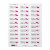 ピンクとグレーのダックスフンド レトロ アドレスラベル ラベル (フルシート)