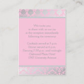 ピンクとグレーのダマスクのエンクロージャカード エンクロージャーカード (裏面)