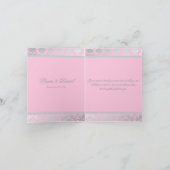 ピンクとグレーのダマスク感謝カード サンキューカード (内部)