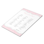 ピンクとグレーのダマスク柄財布ゲーム, シャワーのための楽しいゲーム ノートパッド (アングル)