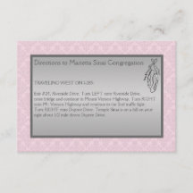 ピンクとグレーのダマスク、バレエのエンクロージャカード