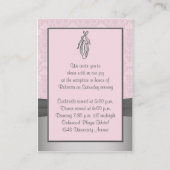 ピンクとグレーのダマスク バレエ 封入カード エンクロージャーカード (裏面)