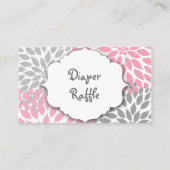 ピンクとグレーのダリアのラッフルチケットまたは挿入カード エンクロージャーカード (裏面)