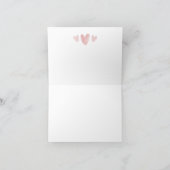 ピンクとグレーのハートで大きな猫が抱っこ サンキューカード (内部)