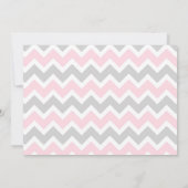 ピンクとグレーのバナーベビーシャワー/誕生日招待状 招待状 (裏面)