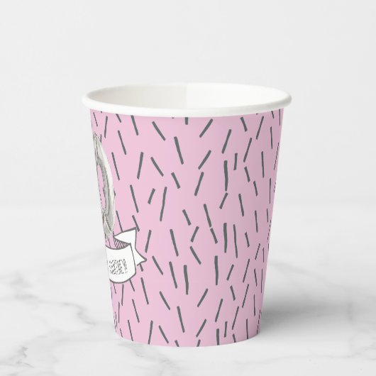 ピンクとグレーのバルーンガールズ10thバースデーパーティーPa 紙コップ (左)