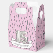 ピンクとグレーのバルーンガールズ15th誕生日パーティー フェイバーボックス (オープン)