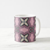 ピンクとグレーのパターンデザイン コーヒーマグカップ (正面右)