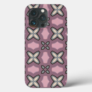 ピンクとグレーのパターンデザイン iPhone 13 PROケース