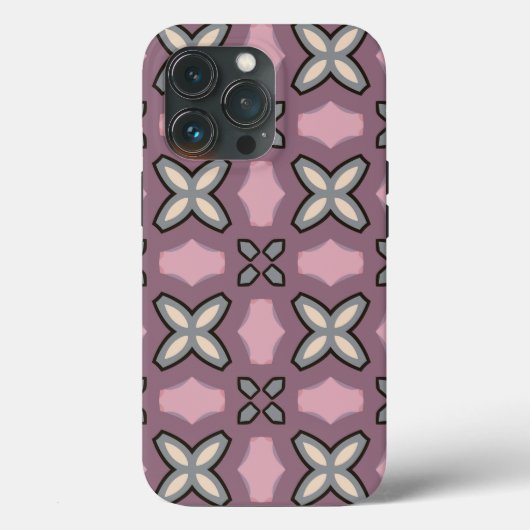 ピンクとグレーのパターンデザイン Case-Mate iPhoneケース (裏面)