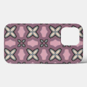 ピンクとグレーのパターンデザイン Case-Mate iPhoneケース (裏面 (横))