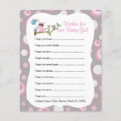 ピンクとグレーのフクロウの赤ちゃんシャワー – ウィッシュ (正面)