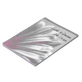 ピンクとグレーのフローラのハイラ結婚イト ノートブック (左側)