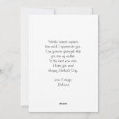 ピンクとグレーのフローラの水の色のパターン母の日 シーズンカード (裏面)