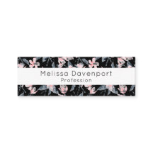 ピンクとグレーのフローラ水色パターン