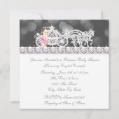 ピンクとグレーのプリンセスバレリーナチュチュベビーシャワー 招待状 (裏面)