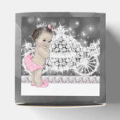 ピンクとグレーのプリンセスベビーシャワー フェイバーボックス (上部)