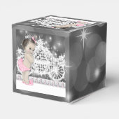 ピンクとグレーのプリンセスベビーシャワー フェイバーボックス (裏面サイド)