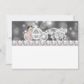 ピンクとグレーのプリンセス赤ちゃんシャワーありがとう サンキューカード (裏面)