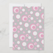 ピンクとグレーのベビーフクロウ |シャワーテーマ 招待状 (裏面)
