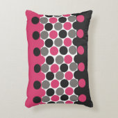 ピンクとグレーのポリカドット アクセントクッション (正面(垂直))