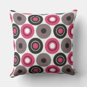 ピンクとグレーのポリカドット クッション (裏面)