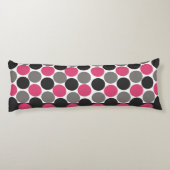 ピンクとグレーのポリカドット ボディピロー (裏面)