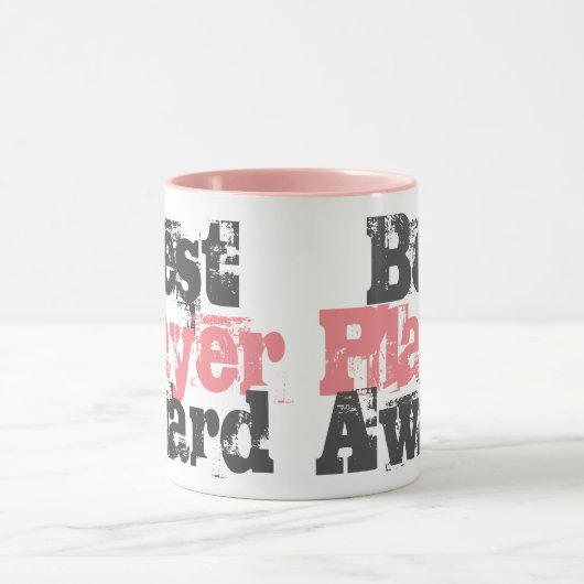 ピンクとグレーのマグカップ ベストプレーヤー賞 マグカップ (中央)