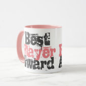 ピンクとグレーのマグカップ ベストプレーヤー賞 マグカップ (正面左)