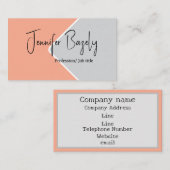 ピンクとグレーのミニマリストの名刺 名刺 (正面/裏面)