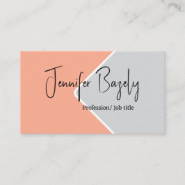 ピンクとグレーのミニマリストの名刺 名刺