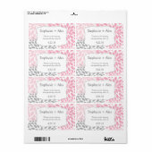 ピンクとグレーのムームウォーターボトルカスタマイズの賛成！ ラベル (フルシート)