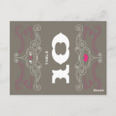 ピンクとグレーのロックとロール音楽をテーマ結婚にした ポストカード (裏面)