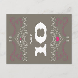 ピンクとグレーのロックとロール音楽をテーマ結婚にした ポストカード