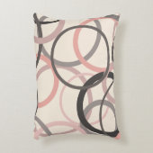 ピンクとグレーの円 アクセントクッション (正面(垂直))