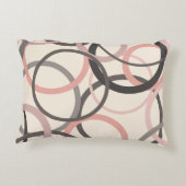 ピンクとグレーの円 アクセントクッション (裏面)