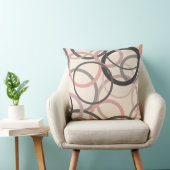 ピンクとグレーの円 クッション (椅子)