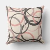 ピンクとグレーの円 クッション (裏面)