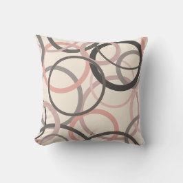ピンクとグレーの円 クッション