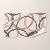 ピンクとグレーの円 バスタオルセット (ハンドタオル)