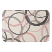 ピンクとグレーの円 バスマット (正面)