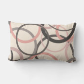 ピンクとグレーの円 ランバークッション (裏面)