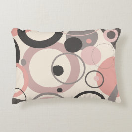 ピンクとグレーの円M世紀モダン アクセントクッション