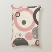 ピンクとグレーの円M世紀モダン アクセントクッション (裏面(縦))
