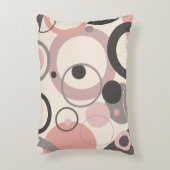 ピンクとグレーの円M世紀モダン アクセントクッション (正面(垂直))