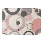 ピンクとグレーの円M世紀モダン バスマット (正面)