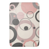 ピンクとグレーの円M世紀モダン バスマット (正面縦)